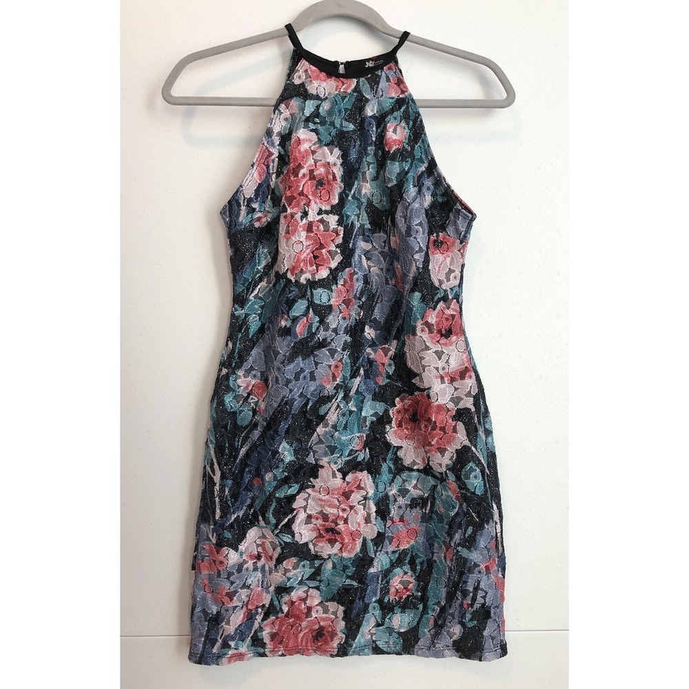 Jump Apparel by Wendye Chaitin Dress 1/2 Floral Lace Sleeveless Mini Juniors